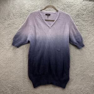 Tout a Coup Women's XS Knit Sweater Wool Blend Short Sleeves Die Dipped V-Neck